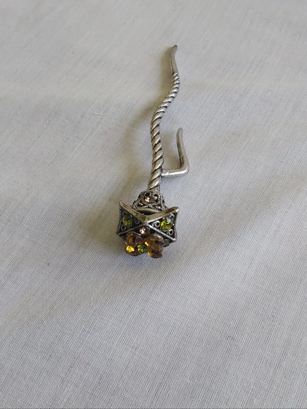 Vintage  Scottish Thistle‎ Kilt Stick Floral Hair Stick with Gemstones  Accents
